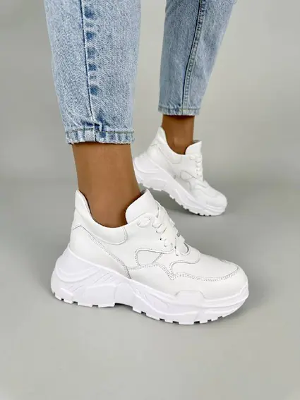 Кросівки жіночі шкіряні білі фото 1 — інтернет-магазин Tapok