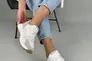 Кроссовки женские кожаные белые с вставками серой замши Фото 6