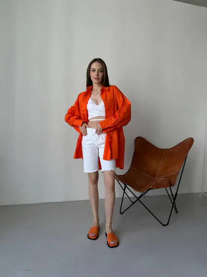 Шльопанці жіночі шкіряні оранжеві фото 7 — інтернет-магазин Tapok