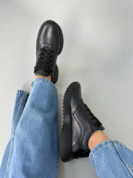 Кроссовки женские кожаные черные фото 8 — интернет-магазин Tapok