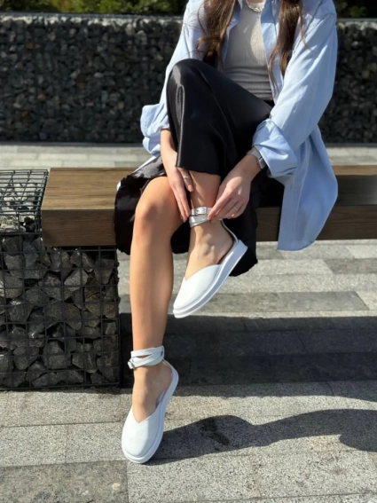Босоножки женские кожаные белые фото 4 — интернет-магазин Tapok