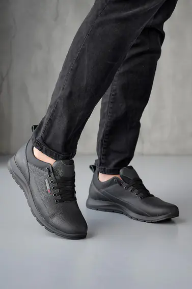 Чоловічі кросівки шкіряні весняно-осінні чорні Emirro К2 фото 1 — інтернет-магазин Tapok