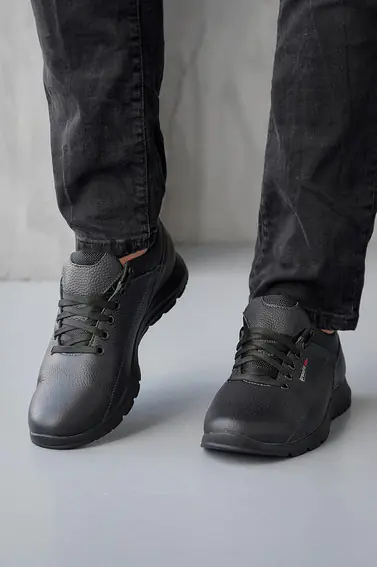 Чоловічі кросівки шкіряні весняно-осінні чорні Emirro К2 фото 2 — інтернет-магазин Tapok