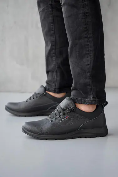 Чоловічі кросівки шкіряні весняно-осінні чорні Emirro К2 фото 3 — інтернет-магазин Tapok
