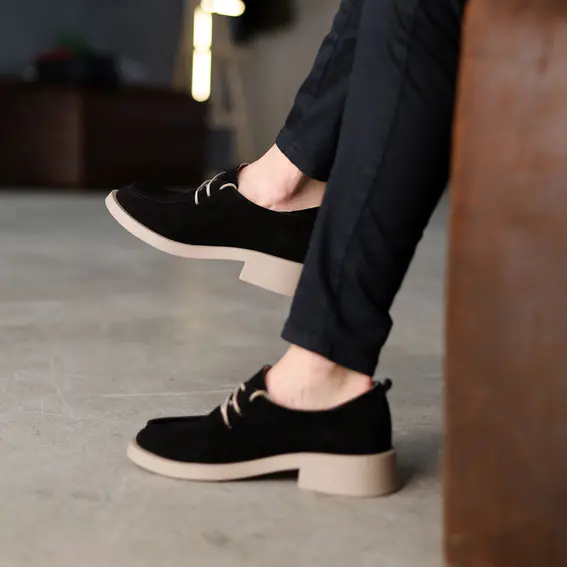 Туфлі жіночі замшеві 4S 584882 Чорні фото 2 — інтернет-магазин Tapok