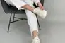 Кросівки жіночі шкіряні молочного кольору із вставками сітки Фото 10