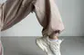 Кросівки жіночі шкіряні молочного кольору із вставками сітки Фото 26