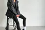 Кроссовки женские кожаные черные с вставками замши Фото 11