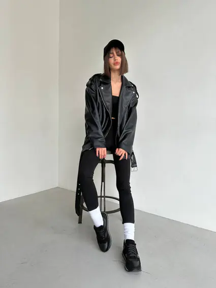 Кроссовки женские кожаные черные с вставками замши фото 12 — интернет-магазин Tapok
