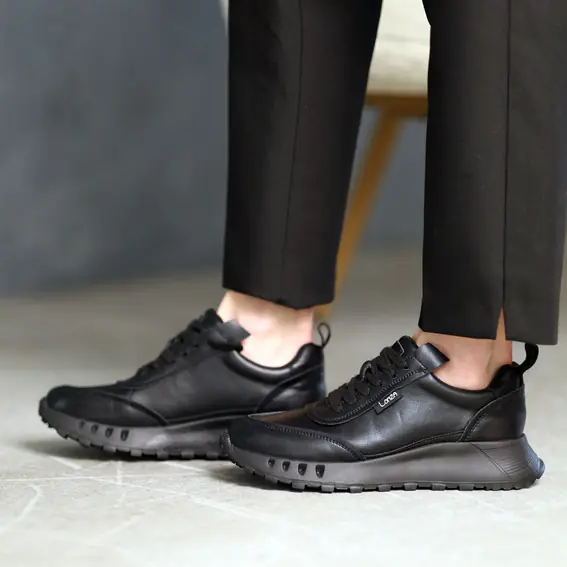Кросівки жіночі шкіряні  584924 Чорні фото 1 — інтернет-магазин Tapok