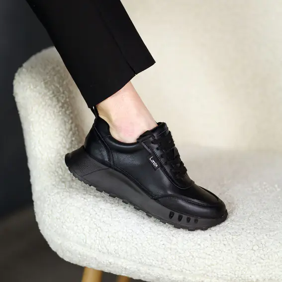Кросівки жіночі шкіряні  584924 Чорні фото 2 — інтернет-магазин Tapok