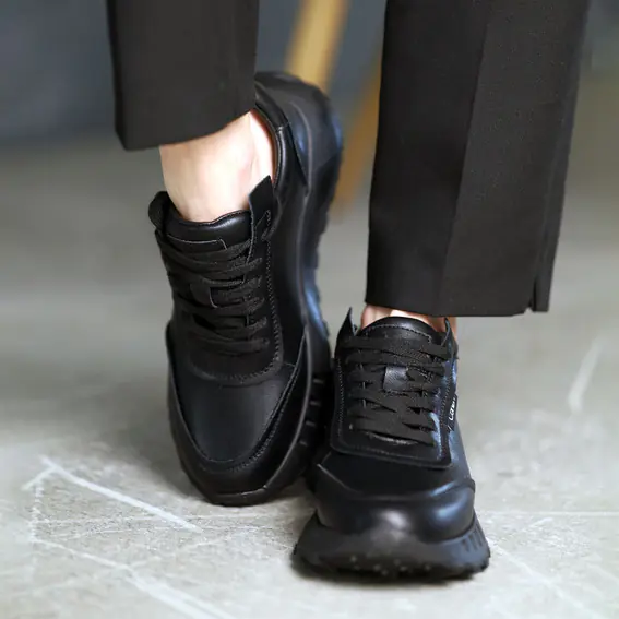 Кросівки жіночі шкіряні  584924 Чорні фото 7 — інтернет-магазин Tapok