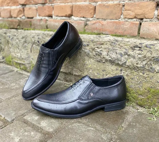 Мужские туфли кожаные весенне-осенние черные Slat 22-221 без шнурков. фото 4 — интернет-магазин Tapok