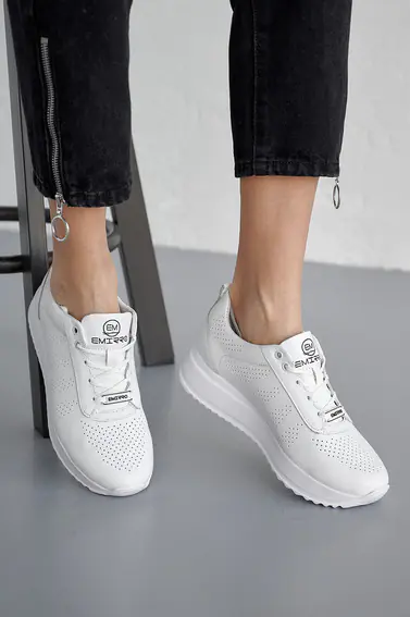 Жіночі кросівки шкіряні весняно-осінні білі Emirro 222 Trend фото 3 — інтернет-магазин Tapok
