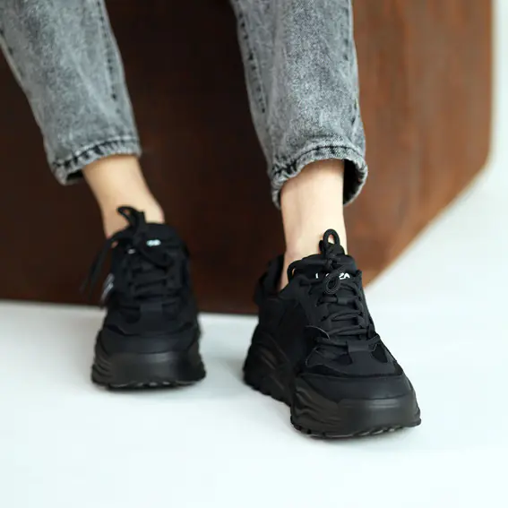 Кросівки жіночі шкіряні  584928 Чорні фото 3 — інтернет-магазин Tapok