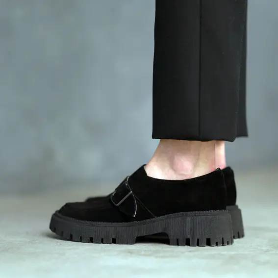 Туфлі жіночі замшеві 4S 584923 Чорні фото 3 — інтернет-магазин Tapok