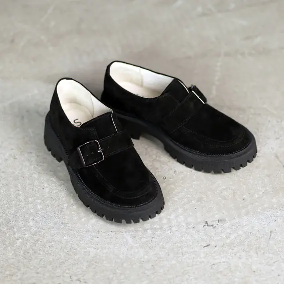 Туфлі жіночі замшеві 4S 584923 Чорні фото 5 — інтернет-магазин Tapok