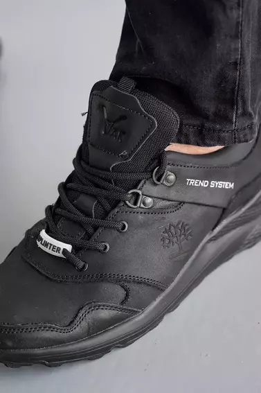 Чоловічі кросівки шкіряні весняно-осінні чорні Splinter 0221/1 фото 4 — інтернет-магазин Tapok