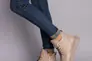 Кросівки жіночі шкіра флотар бежевого кольору на байку Фото 2