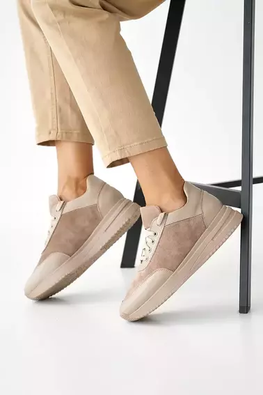 Жіночі кросівки замшеві весняно-осінні бежеві Tango 130 фото 8 — інтернет-магазин Tapok