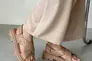 Босоножки женские кожаные бежевого цвета Фото 3