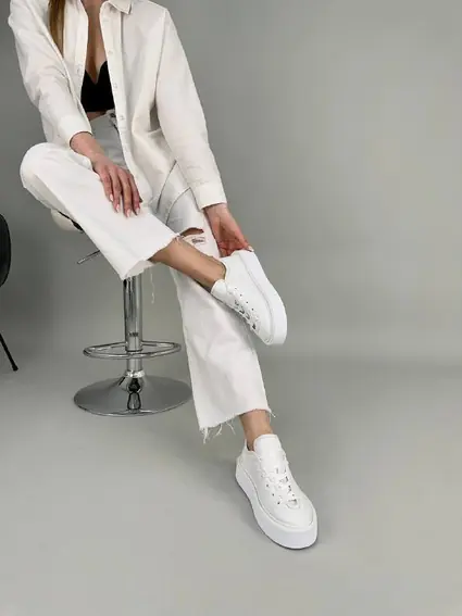 Кеды женские кожаные белые фото 6 — интернет-магазин Tapok