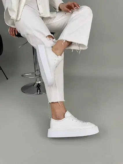 Кеды женские кожаные белые фото 7 — интернет-магазин Tapok