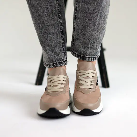 Кросівки жіночі шкіряні 4S 584997 Бежеві білі фото 8 — інтернет-магазин Tapok
