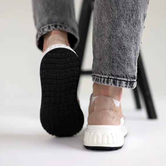 Кросівки жіночі шкіряні 4S 584997 Бежеві білі фото 10 — інтернет-магазин Tapok