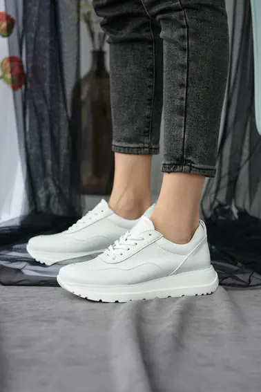 Жіночі кросівки шкіряні весняно-осінні білі Leader Style 3464 фото 5 — інтернет-магазин Tapok