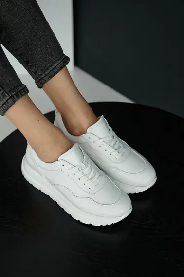 Жіночі кросівки шкіряні весняно-осінні білі Leader Style 3464 фото 9 — інтернет-магазин Tapok