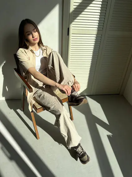 Кроссовки женские кожаные коричневые с вставками замши фото 7 — интернет-магазин Tapok