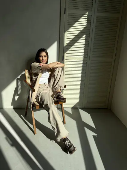 Кроссовки женские кожаные коричневые с вставками замши фото 9 — интернет-магазин Tapok