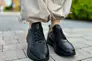 Кроссовки женские кожаные черные с перфорацией Фото 3