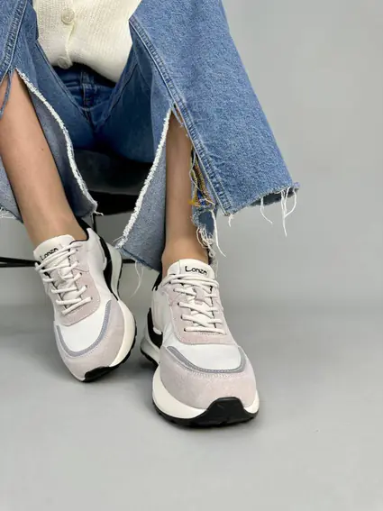 Кросівки жіночі з нейлону білого кольору зі вставками шкіри та нубука фото 8 — інтернет-магазин Tapok
