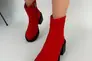 Ботинки женские замшевые красные на каблуках демисезонные Фото 3