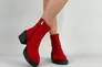 Ботинки женские замшевые красные на каблуках демисезонные Фото 5