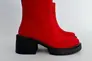 Ботинки женские замшевые красные на каблуках демисезонные Фото 10