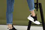 Кросівки жіночі шкіряні  585008 Чорні білі Фото 2