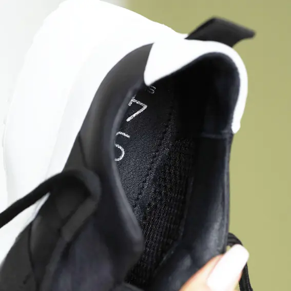 Кросівки жіночі шкіряні  585008 Чорні білі фото 11 — інтернет-магазин Tapok