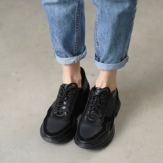 Кросівки жіночі шкіряні 4S 585045 Чорні фото 4 — інтернет-магазин Tapok