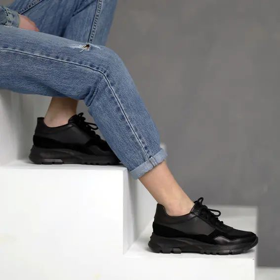 Кросівки жіночі шкіряні 4S 585045 Чорні фото 5 — інтернет-магазин Tapok