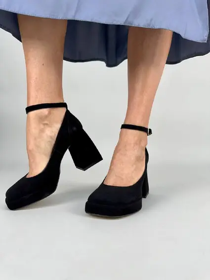 Туфлі жіночі замшеві чорні на підборах фото 3 — інтернет-магазин Tapok