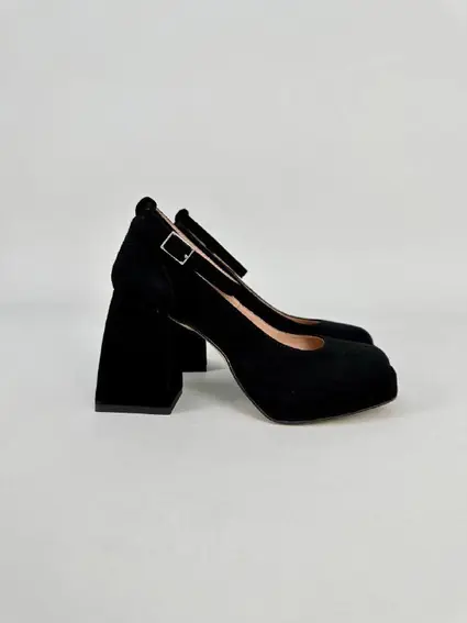 Туфлі жіночі замшеві чорні на підборах фото 9 — інтернет-магазин Tapok