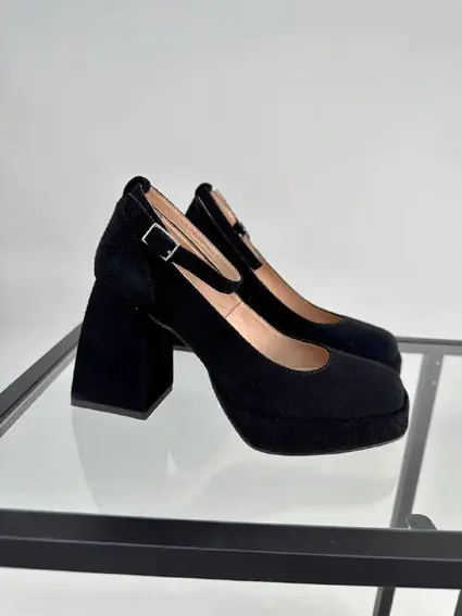Туфлі жіночі замшеві чорні на підборах фото 12 — інтернет-магазин Tapok
