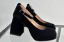 Туфлі жіночі замшеві чорні на підборах Фото 12