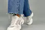 Кроссовки женские кожаные белые с вставками сетки Фото 2
