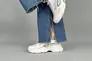 Кроссовки женские кожаные белые с вставками сетки Фото 5