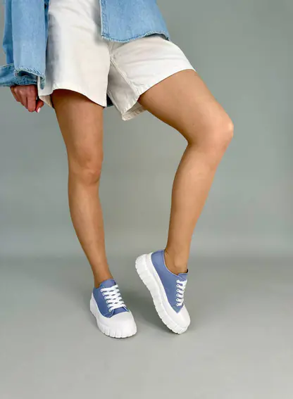 Кеди жіночі із джинсу блакитного кольору фото 6 — інтернет-магазин Tapok