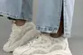 Кроссовки женские кожаные белые с вставками текстиля и сетки Фото 1